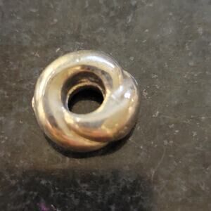 Large Hole Silver Tone Swirl Spacer Bead Charm for European Bracelet Slide Style